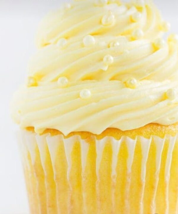 A close up of the top of a cupcake