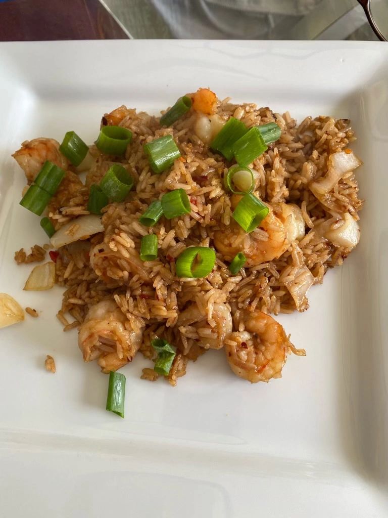 A close up of rice on a plate