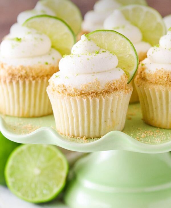 A close up of cupcakes on a plate